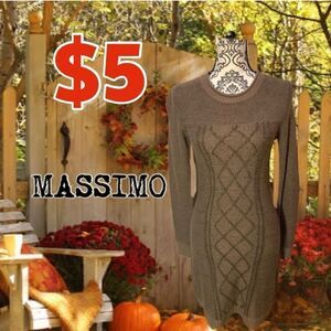 $5 ADD ON ITEM Brown/tan massimo sweater dress